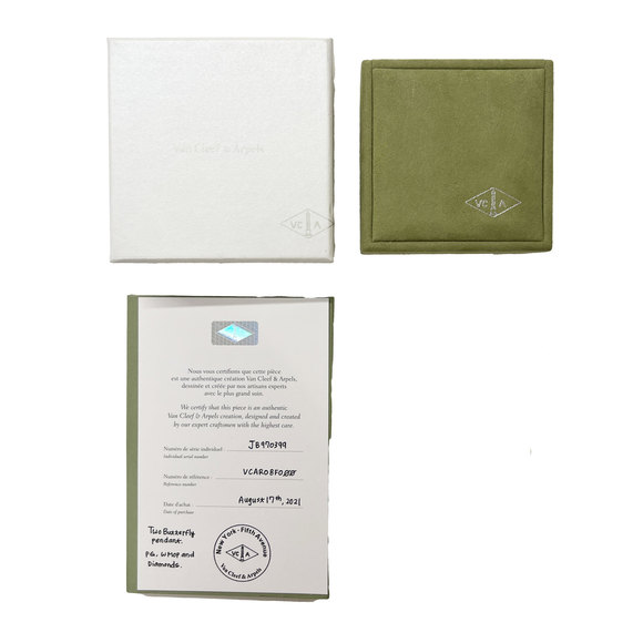 Van Cleef & Arpels Two Butterfly Mother Of Pearl Pendant in 18K Rose Gold - Picture 4 of 4